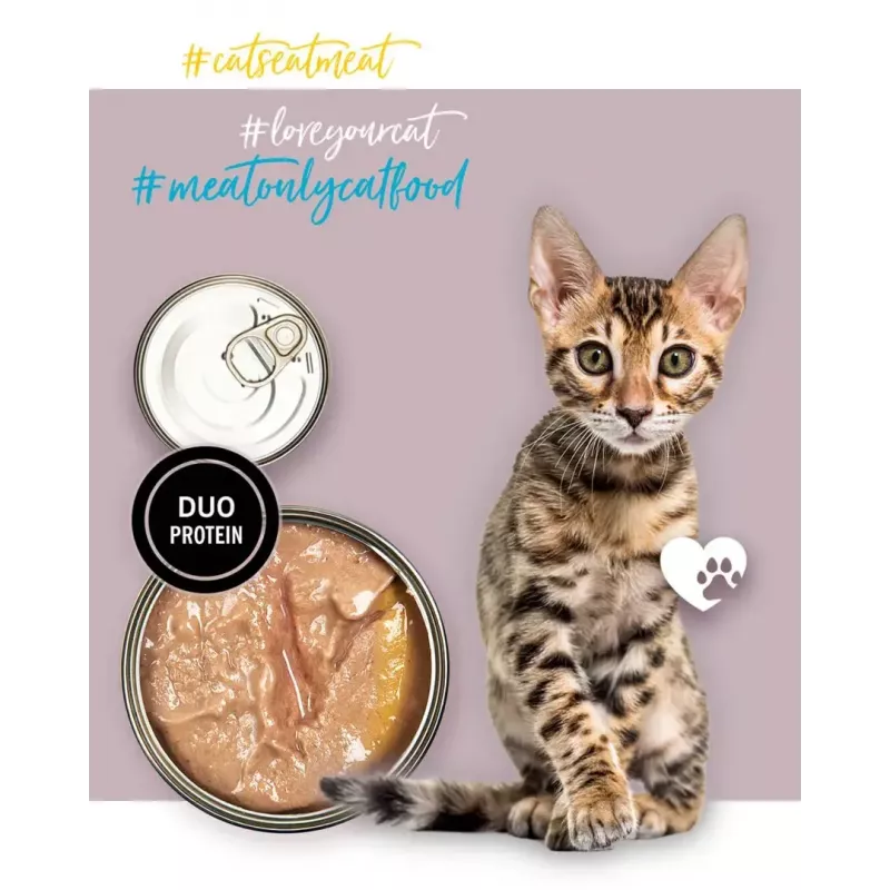Wet cat food 3coty Turkey with goose for kittens 80 g pouch — complete junior feed