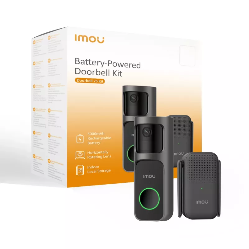 Imou Doorbell 2S Kit Black 3 MP Wireless Wall Mount