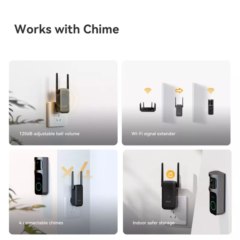Imou Doorbell 2S Kit Black 3 MP Wireless Wall Mount