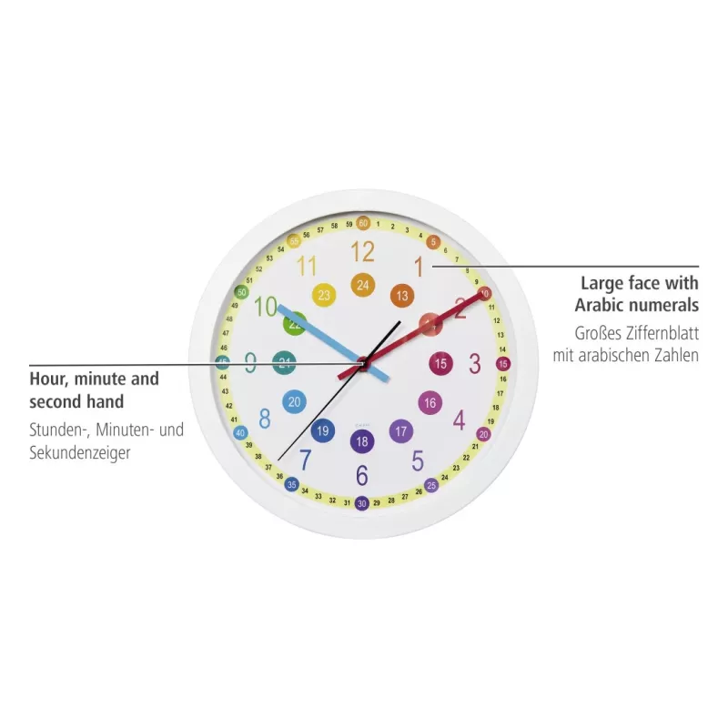 Hama Easy Learning Quartz clock Circle Multicolour, White