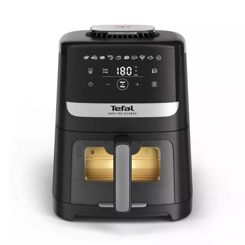 Tefal Easy Fry Silence EY5568E0 fryer Single 5 L Stand-alone Hot air fryer Black, Stainless steel