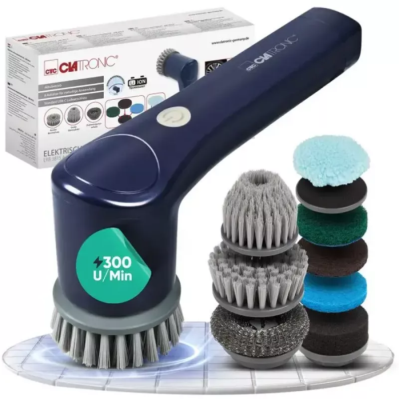 Clatronic ERB 3815 A cordless electric cleaning brush with 8 attachments