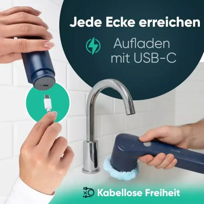 Clatronic ERB 3815 A cordless electric cleaning brush with 8 attachments