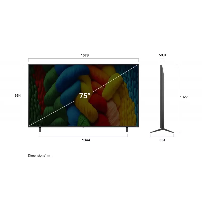 LG NanoCell AI NANO80 75NANO80A3B TV 190.5 cm (75 inch) 4K Ultra HD Smart TV Wi-Fi Black