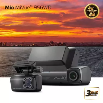 Dash cam MIO MiVue 956WD with GPS and Wi‑Fi, windshield mount for front view recording