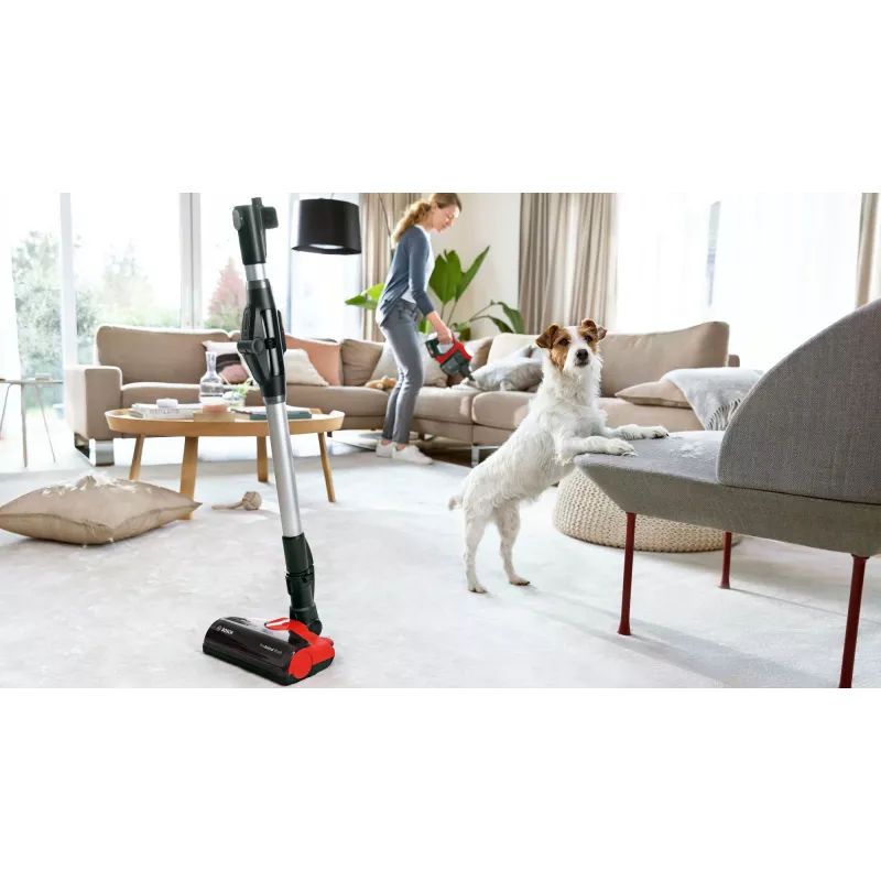 Bosch BCS711PET stick vacuum/electric broom Battery Dry Bagless 0.3 L Black, Red 3 Ah