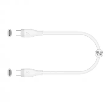 USB-C to USB-C charging/data cable j5create JUCX17W, 60W, liquid silicone, 1.8 m, white