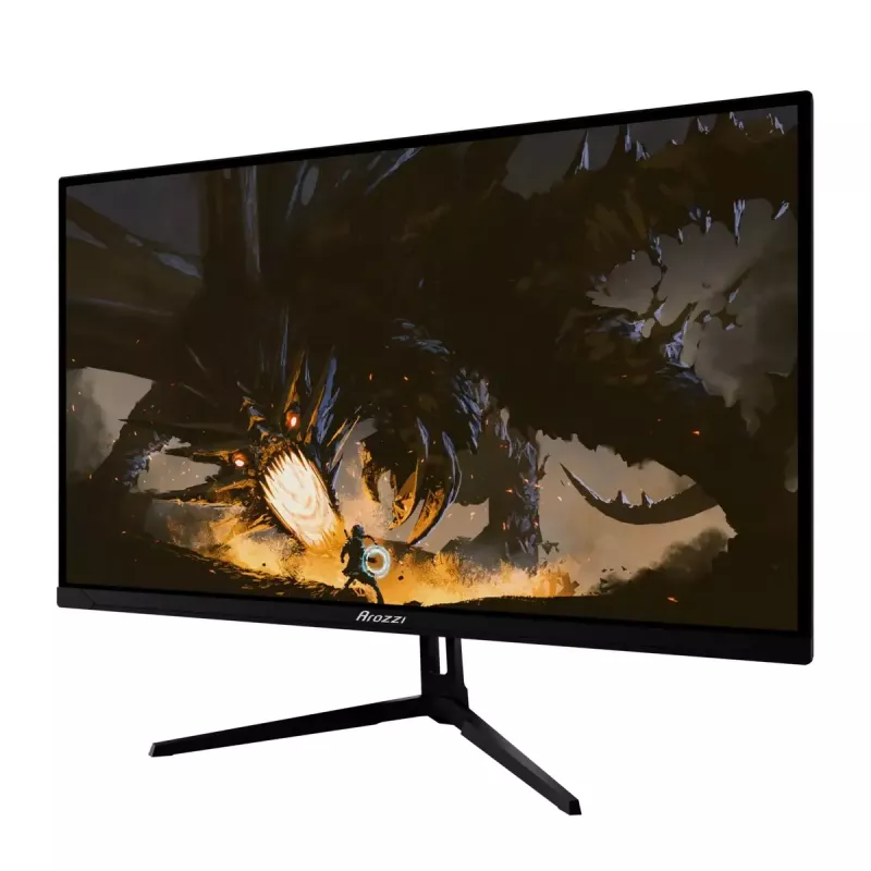 27 inch Arozzi Nova computer monitor, 2560 x 1440 Quad HD, IPS LED, 1 ms, VESA, built-in speakers — Black