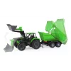 Mechanical toy tractor Lena Deutz-Fahr Worxx with 74 cm length and detachable trailer