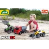 Mechanical toy tractor Lena Deutz-Fahr Worxx with 74 cm length and detachable trailer