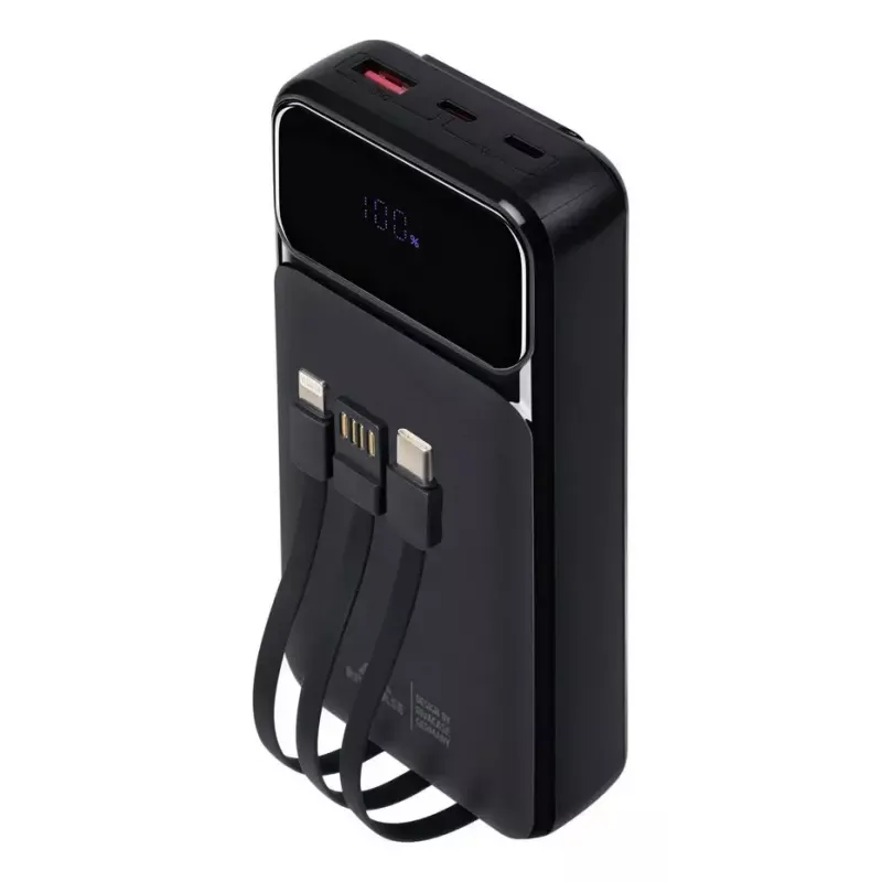 Portable Power Bank Rivacase VA2221 — 20000 mAh LiPo, PD 3.0 & QC 3.0, 3 ports (1×A, 2×C), 22.5 W output