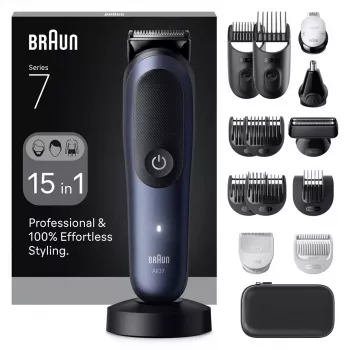 Electric shaver BRAUN All-in-One AIO7580 — cordless rechargeable, wet & dry, 120 min runtime, 21 length steps, full-body