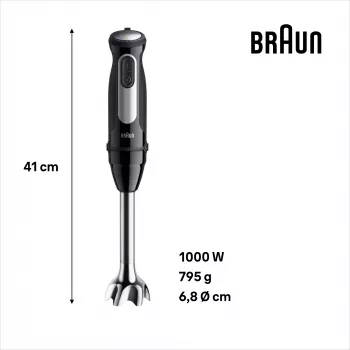 Braun MultiQuick 5 MQ55.254MBK 0.5 L Immersion blender 1000 W Black, Stainless steel