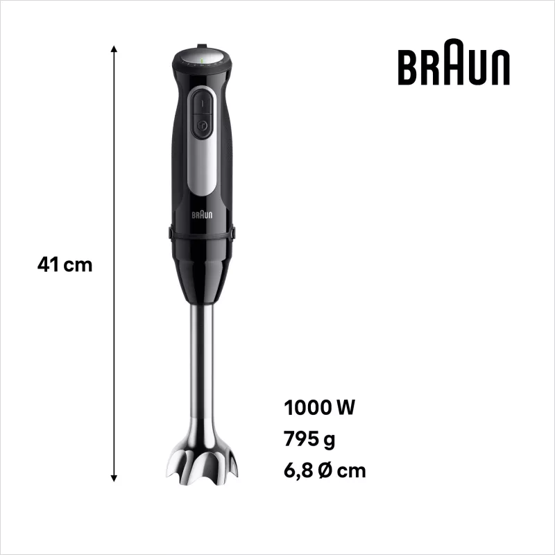 Braun MultiQuick 5 MQ55.254MBK 0.5 L Immersion blender 1000 W Black, Stainless steel