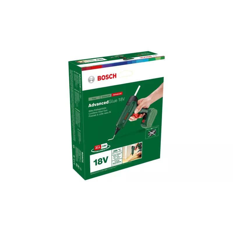 Glue gun Bosch AdvancedGlue 18V cordless for 11 mm glue sticks