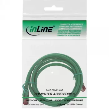 InLine Patch Cable S/FTP PiMF Cat.6 250MHz copper halogen free green 1m
