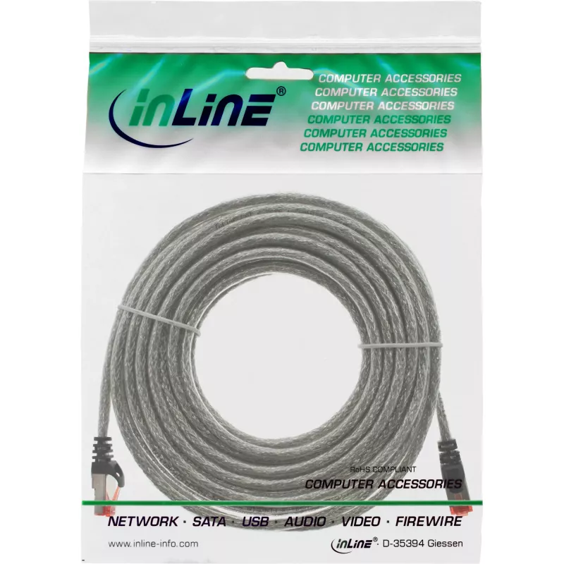 InLine Patch Cable S/FTP PiMF Cat.6 250MHz PVC copper transparent 30m