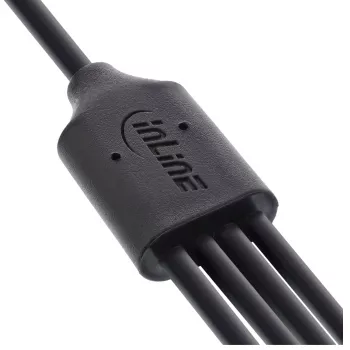 InLine USB 4in1 Y-charging cable, 1x USB-A male to 4x USB-C male, black 0.5m
