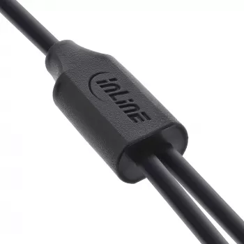 InLine USB 2in1 Y-charging cable, 1x USB-A male to 2x USB-C male, black 2m