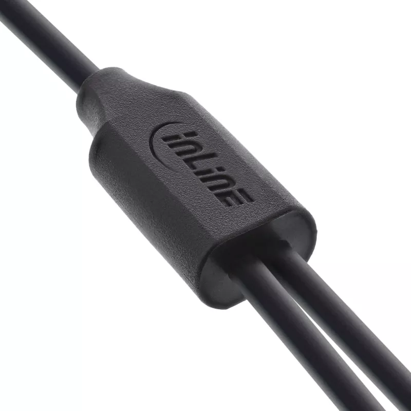 InLine USB 2in1 Y-charging cable, 1x USB-A male to 2x USB-C male, black 2m