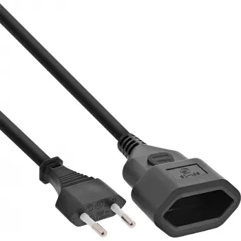 Power cable InLine 16681S — H03VVH2-F, CEE7/16 to CEE7/16, 1 m, 250 V 2.5 A, Black