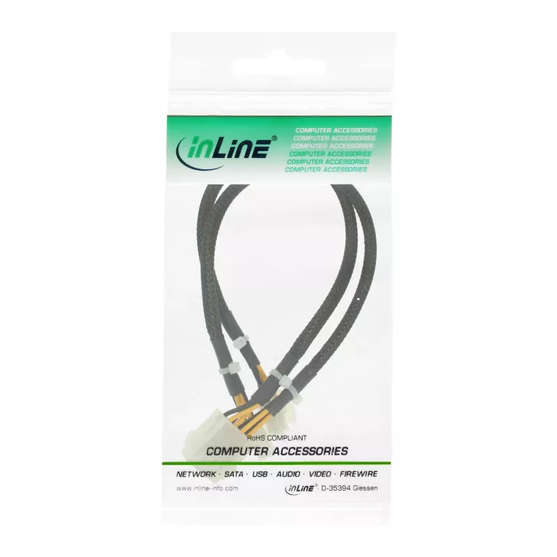 InLine Power Extension Internal 2x4pin male / 8 Pin female Mainboard 0.30m