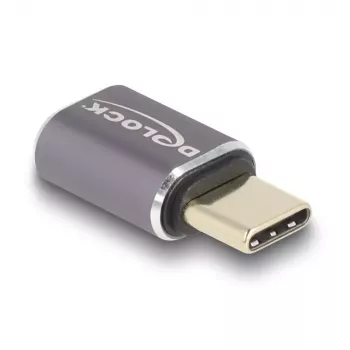 DeLOCK USB Adapter 40 Gbps USB Type-C PD 3.0 100 W male to female port saver 8K 60 Hz metal