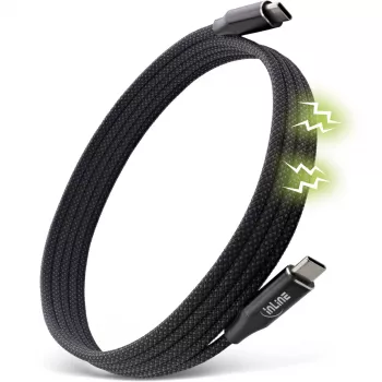 InLine Magnetic USB-C cable, USB-C male/male, 100W, black, 1m