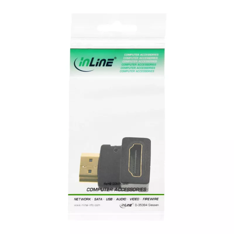 InLine HDMI Adapter male / female downside angled gold plated, 4K2K