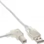 InLine USB 2.0 Cable left angled Type A male / B male transparent 0.5m
