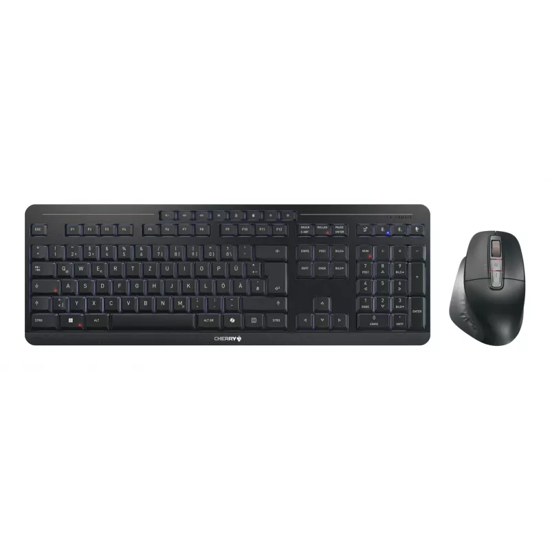 CHERRY Stream desktop ultimate keyboard Mouse included Home/Office USB + RF Wireless + Bluetooth QWERTZ German Black