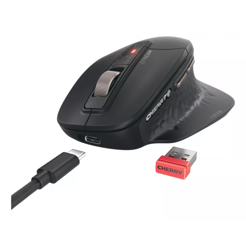 CHERRY Stream desktop ultimate keyboard Mouse included Home/Office USB + RF Wireless + Bluetooth QWERTZ German Black