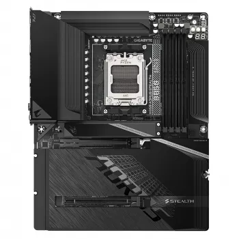 Motherboard GIGABYTE B850 AORUS STEALTH — ATX, Socket AM5, AMD B850, DDR5 up to 8200MHz (OC), 14+2+2 VRM, 2xPCIe5.0, 2xPCIe4.0 M.2, Wi‑Fi 7, 5GbE