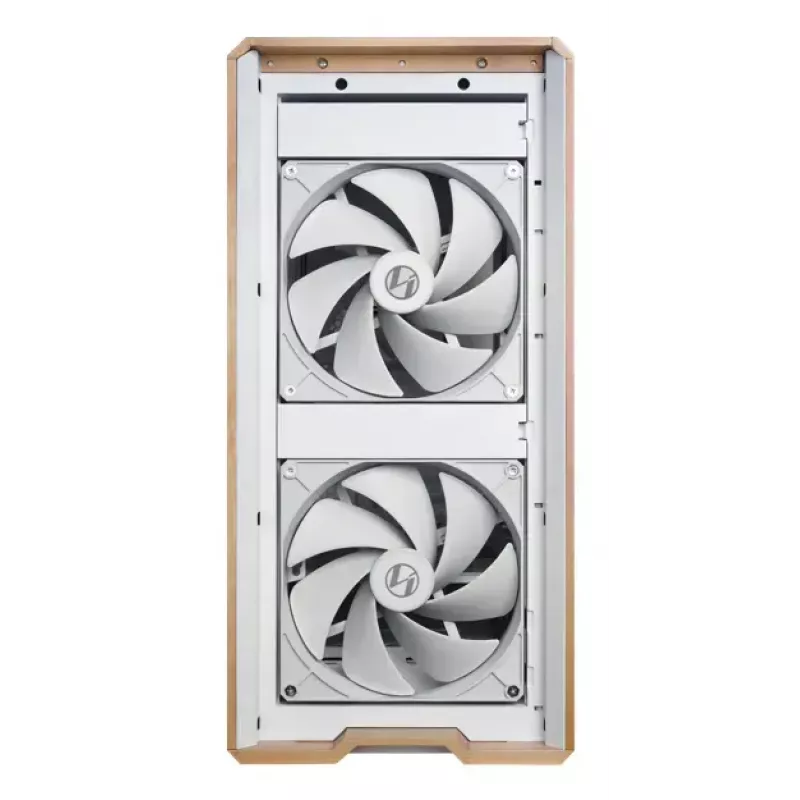PC case Lian Li Lancool 217 Midi Tower — White & Wood, supports ATX/EATX/Micro-ITX, 2x120mm front, 1x140mm rear, 1×3.5 inch + 8×2.5 inch