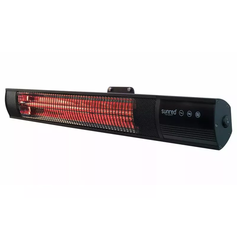 Infrared heater SUNRED RD-DARK-20, 2000 W, wall-mountable, IP55, black