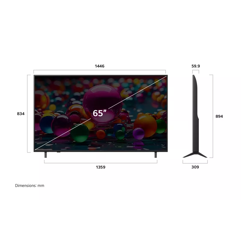 LG 65UA74003LB TV 165.1 cm (65 inch) 4K Ultra HD Smart TV Wi-Fi Black