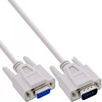 InLine Serial extension, 9pin male / female, moulded, 1:1 assigned, 20m