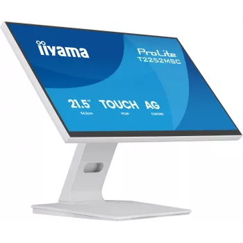 Monitor IIYAMA ProLite T2252MSC-W2AG 21.4 inch (54.5 cm) Full HD 1920x1080 LCD touchscreen, 5 ms, USB 3.2 hub, speakers, VESA, white