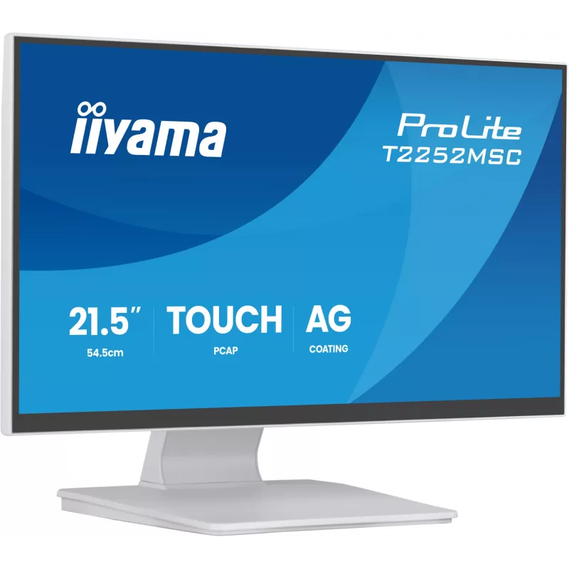 Monitor IIYAMA ProLite T2252MSC-W2AG 21.4 inch (54.5 cm) Full HD 1920x1080 LCD touchscreen, 5 ms, USB 3.2 hub, speakers, VESA, white