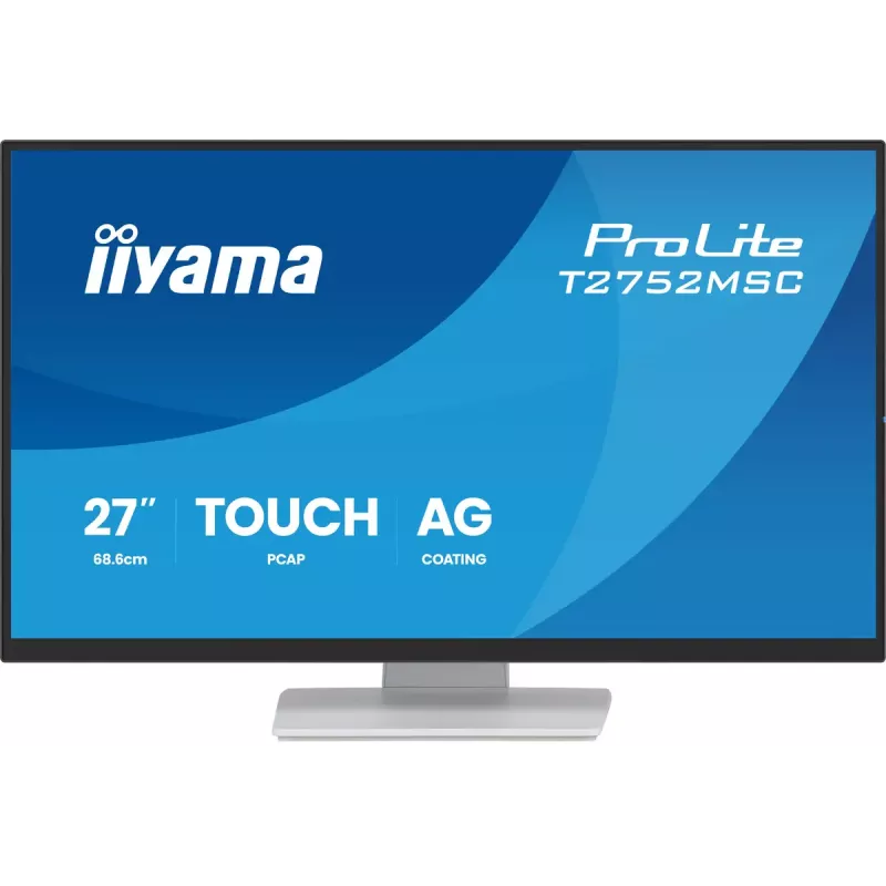 27 inch IIYAMA ProLite T2752MSC-W1AG touchscreen LCD monitor 1920 x 1080 Full HD white, 5 ms, USB 3.2 Gen1, speakers, VESA