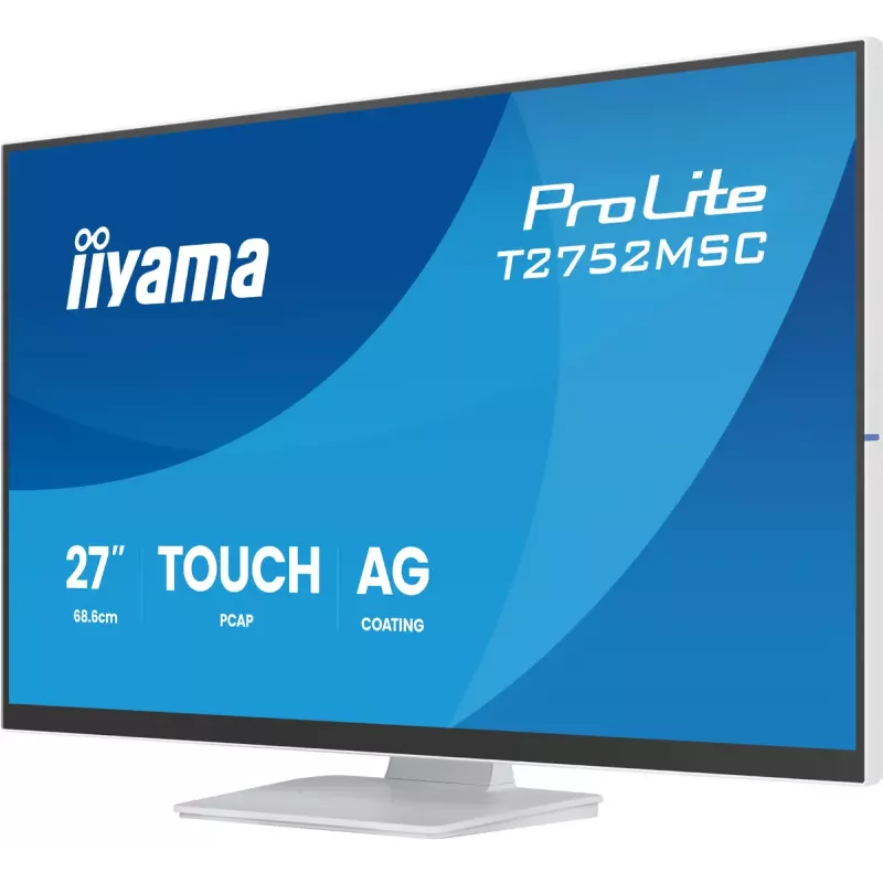 27 inch IIYAMA ProLite T2752MSC-W1AG touchscreen LCD monitor 1920 x 1080 Full HD white, 5 ms, USB 3.2 Gen1, speakers, VESA
