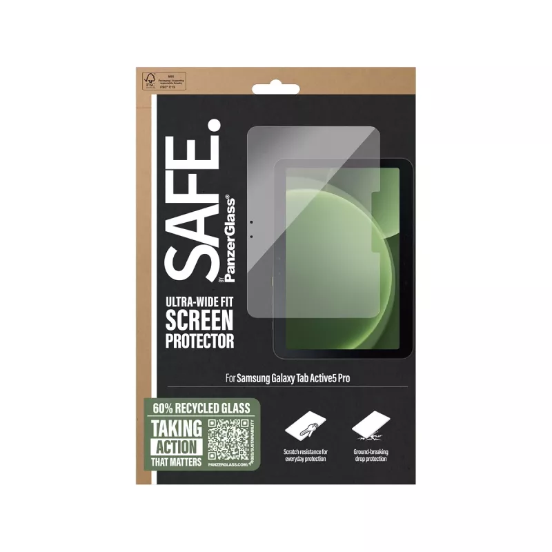 PanzerGlass SAFE. by ® Screen Protector Samsung Galaxy Tab Active5 Pro | Ultra-Wide Fit