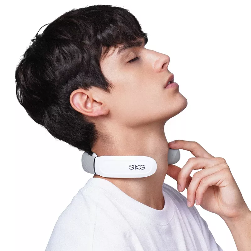 SKG 4356E - White, Combo massage, Neck, White, Silicone, Buttons, Battery