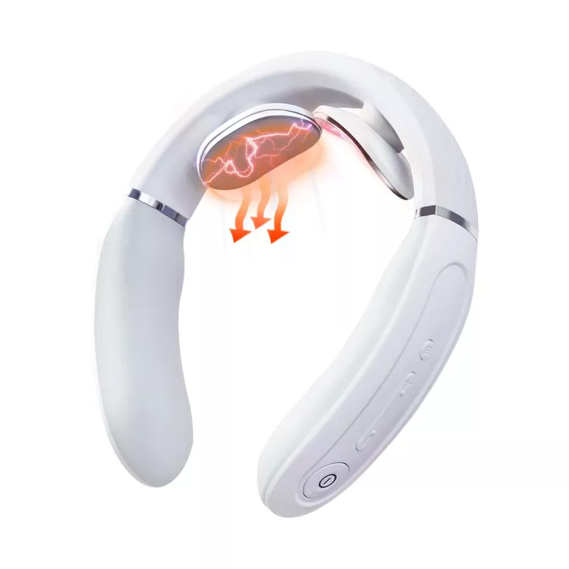 SKG 4356E - White, Combo massage, Neck, White, Silicone, Buttons, Battery