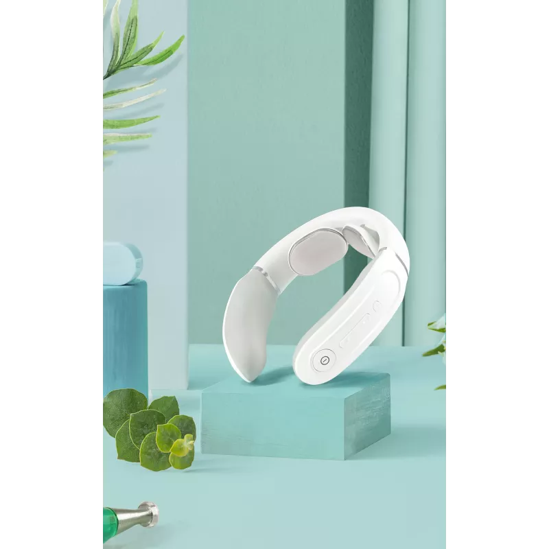 SKG 4356E - White, Combo massage, Neck, White, Silicone, Buttons, Battery