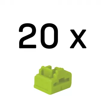 Lindy RJ-45 Port Blockers (Without Key) - Pack of 20, Green, Port blocker, RJ-45, Green, Acrylonitrile butadiene styrene (ABS), 20 pc(s), Polybag
