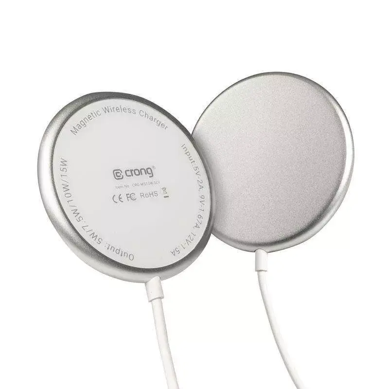 Wireless Charger Crong MagSpot CRG-MS15W-SLV Fast Charging Indoor DC