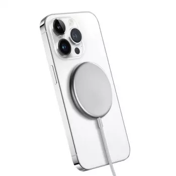 Wireless Charger Crong MagSpot CRG-MS15W-SLV Fast Charging Indoor DC