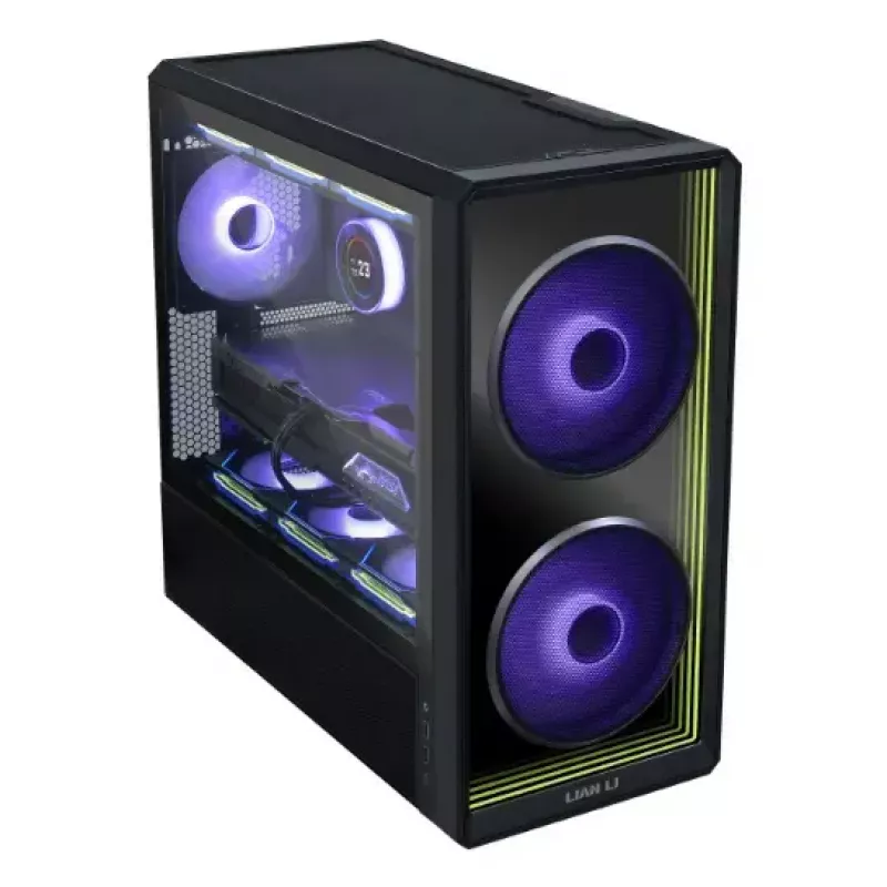 PC Case Lian Li Lancool 217 INF Midi Tower — Black, EATX/ATX/Micro‑ATX/Mini‑ITX support, 2x120mm front, 1x140mm rear, 1×3.5 inch + 8×2.5 inch, tempered glass