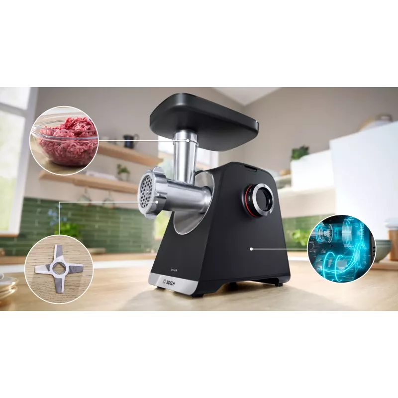 Bosch Serie 6 mincer 2100 W Black, Silver